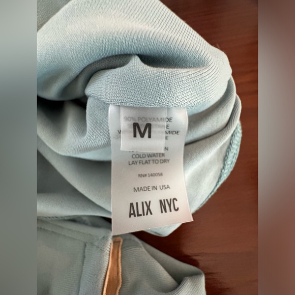 ALIX NYC Jules bodysuit deep vneck in blue Sz. M - Picture 9 of 9